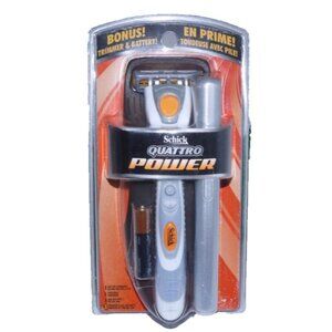 Vintage SCHICK Quattro Power with trimmer 2006 battery new, package damaged